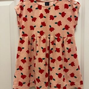 Bonmot Tan Rose Flowers Terry Dress
